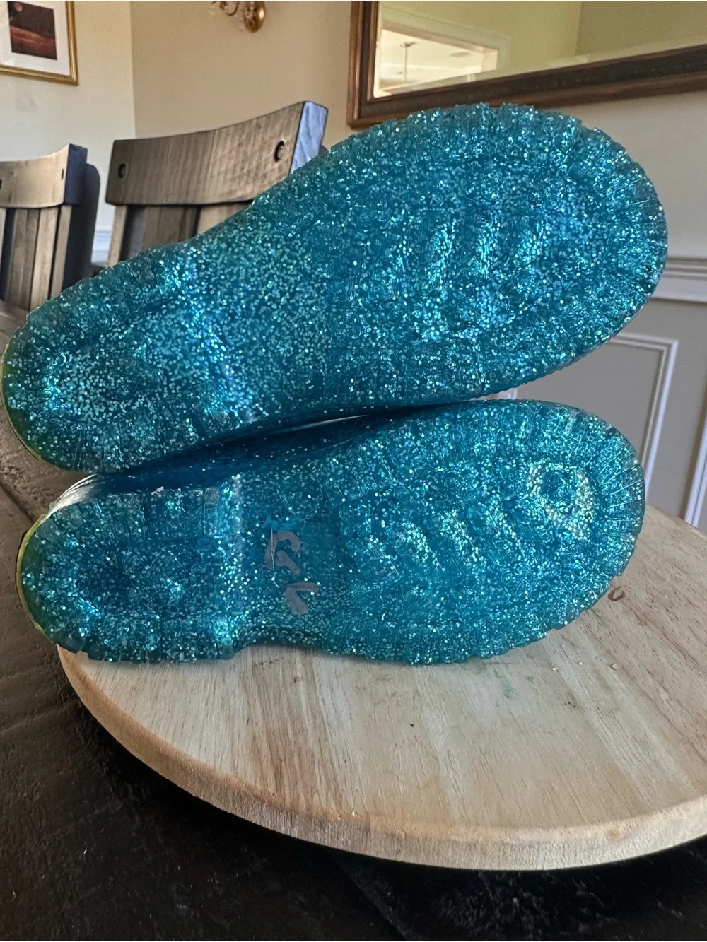 Western Chief Turquoise Blue Glitter waterproof Rain Boots